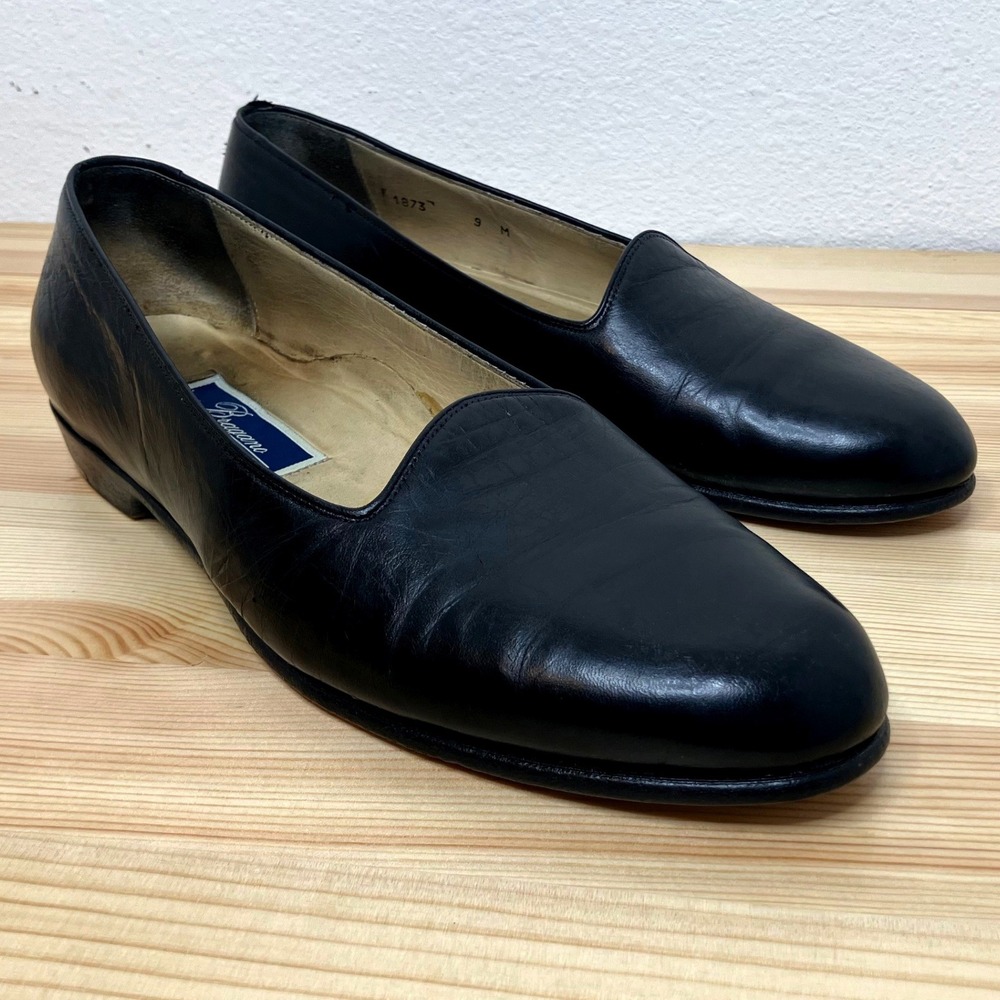 VTG Bragano Cole Haan Loafers Men 9 M Black Calf Leather Dress Shoe Italy 1873